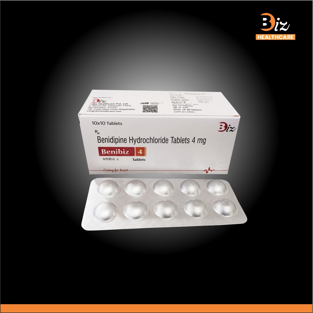 Benidipine 4mg - Recommended For: Individuals With High Blood Pressure Or Hypertension-related Conditions.