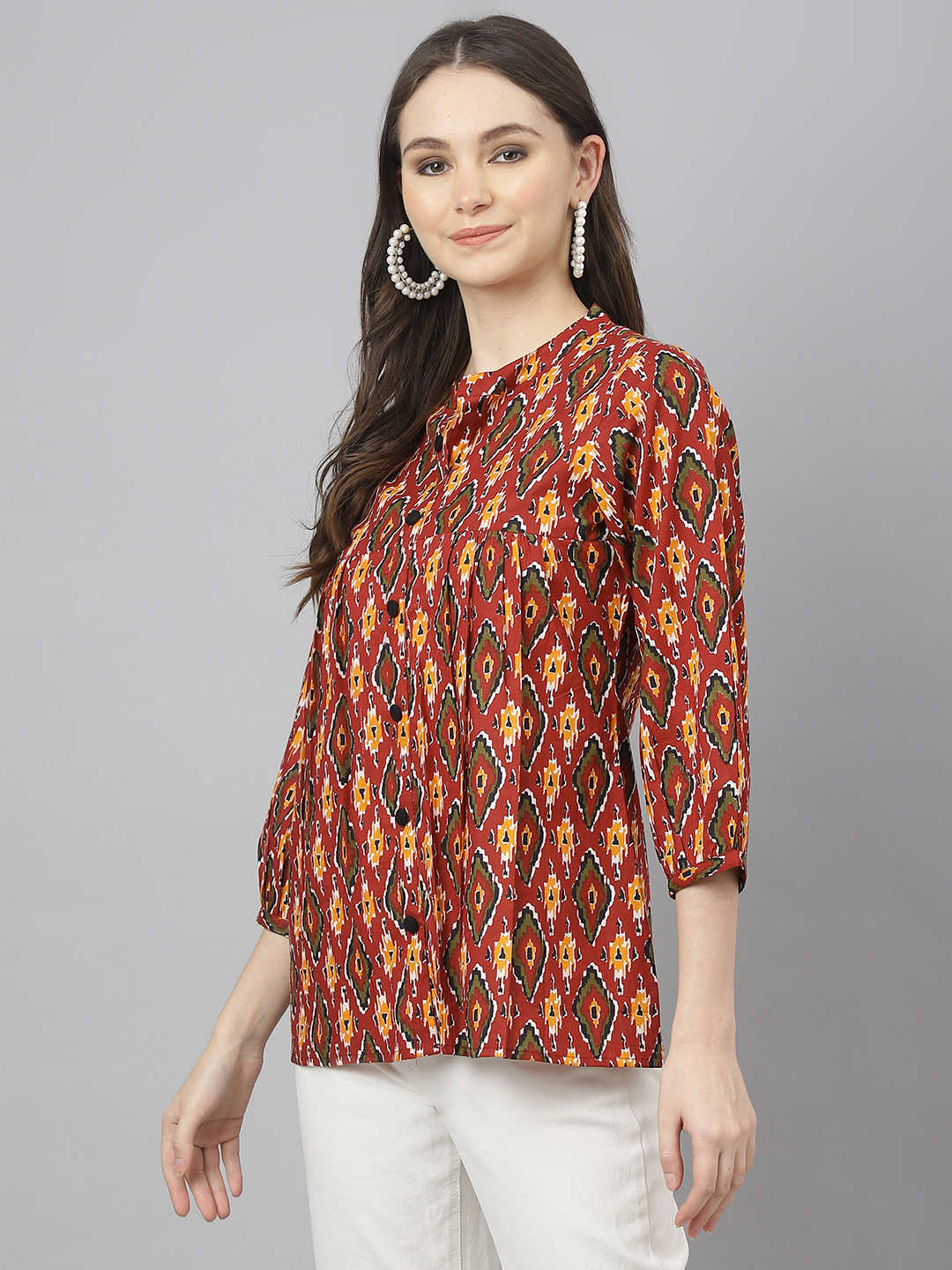 Girls Printed Tunic - Multi Color Cotton Top, Full Sleeves With Embroidery | Washable, Quick Dry, And Waterproof For All Seasons