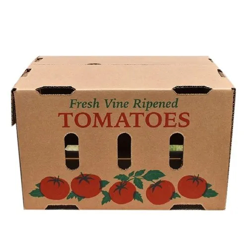 Tomato Packaging Corrugated Box - Biodegradable 5 Ply, Rectangular 15x10x8 Inch, Multicolor With Matte Finish, Customizable Features