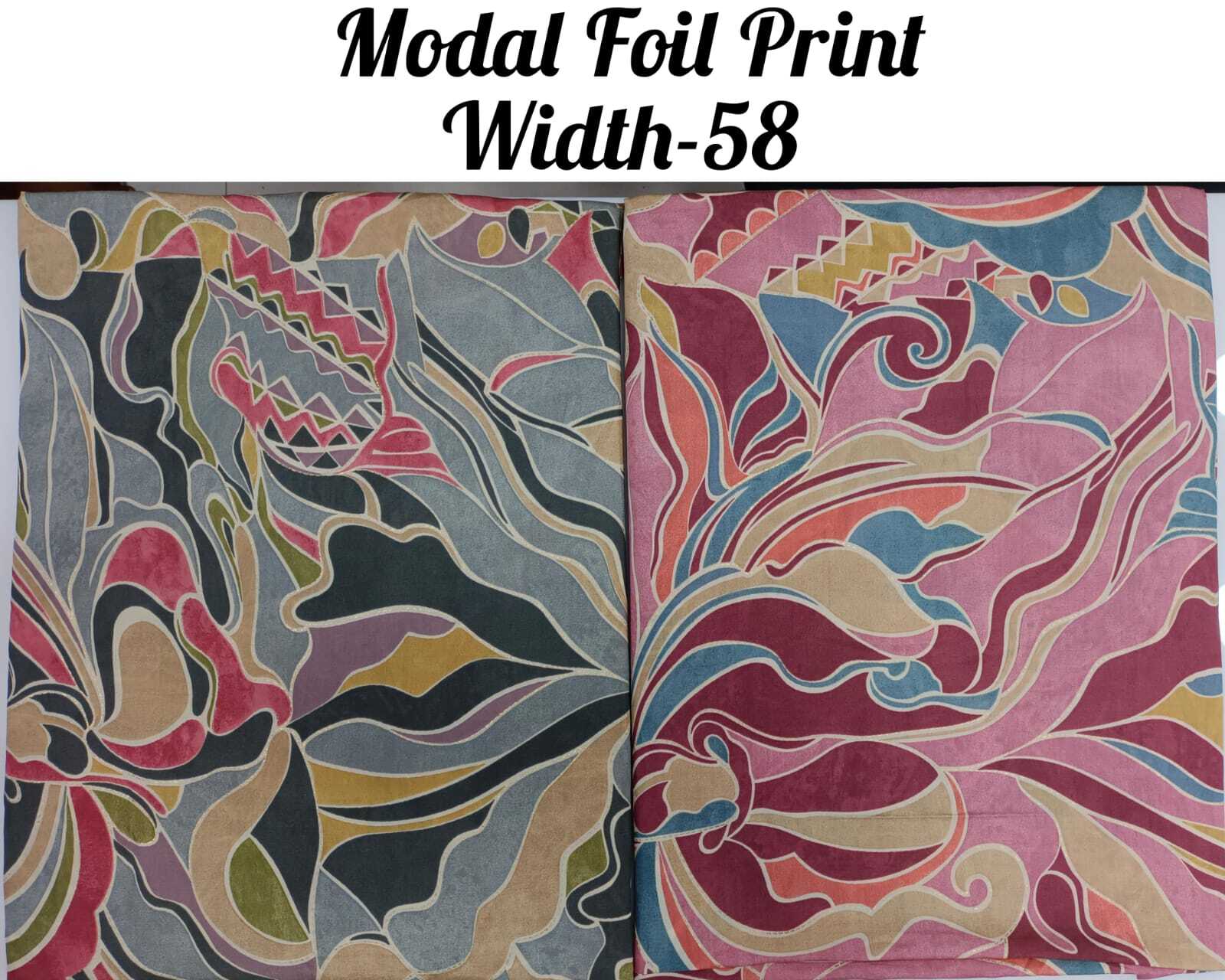Modal Chanderi Foil Print - Width 58" , All Colors Available, Ideal For Women's Indian Wear