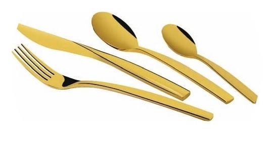 Aura 6mm Cutlery - Stainless Steel, 12 Dozen Set | Mirrored Finish, Includes Dessert Spoon, Dinner Knife, Teaspoon & More