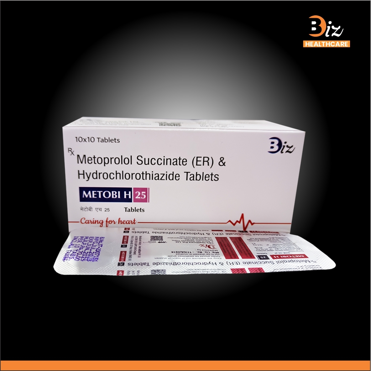 Metoprolol Succinate 25mg Er Hydrochlorothiazide 12.5mg - Recommended For: Patients With High Blood Pressure And Associated Cardiovascular Complications.