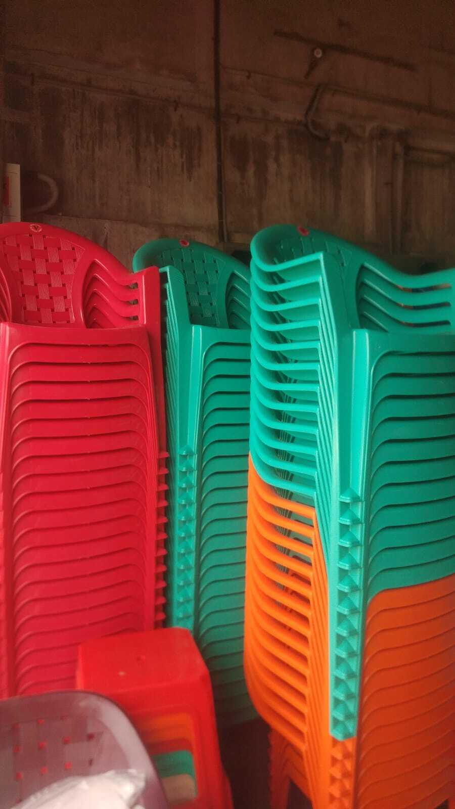 Quallity Plastic Armchair - Plastic, Height 80cm, Width 54cm | Modern, Stackable, Available In Red, Green, Blue, Beige, And Orange