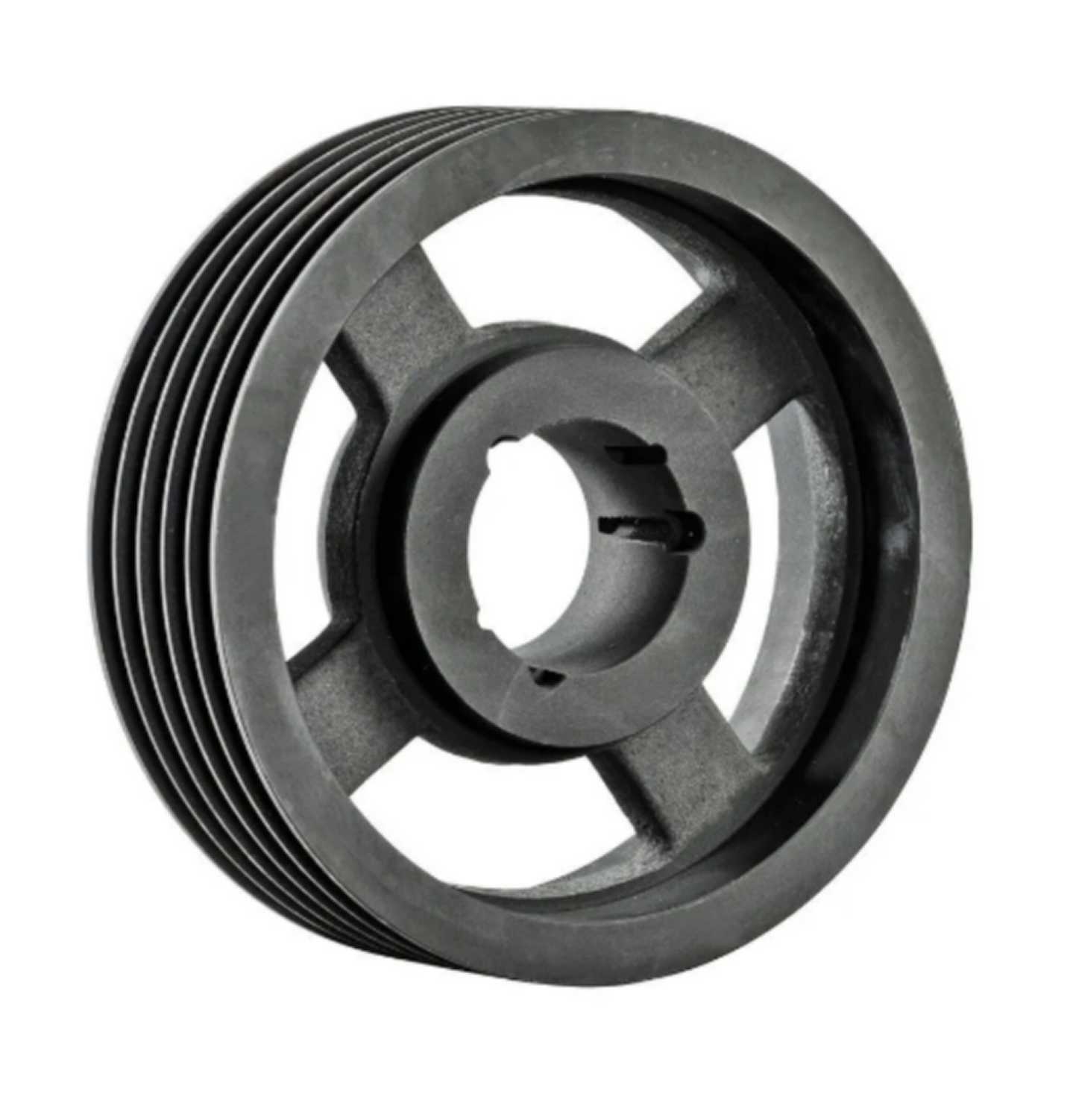 Taper Lock Pulley - Cast Iron, 1/2 Inch Bore Diameter, 4.5 Inch Outside Diameter, 3 Grooves, 1.5 Inch Width, Black Oxide Finish, 1.2 Pounds Weight