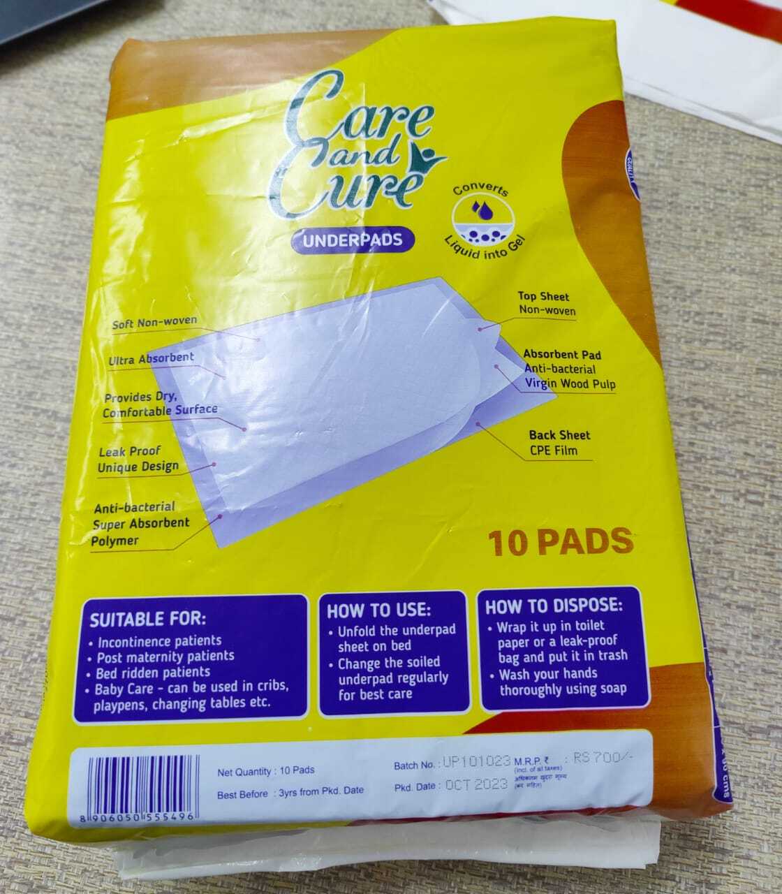 Disposable Undersheet - Pulp & Sap 60 Cm X 90 Cm Blue | Soft Non Woven Anti-slip High Absorption Odour Control Suitable For Incontinence