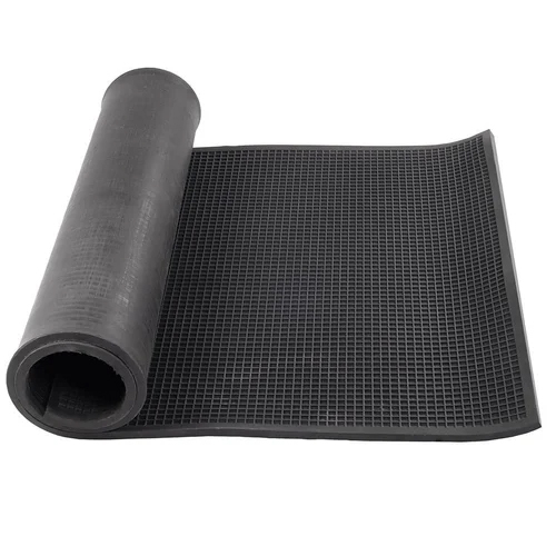 Electrical Checkered Rubber Sheet - Natural Rubber, 6mm To 12mm Thickness, Black Color | Durable, Flexible, Oil & Chemical Resistant, Shock Absorbent