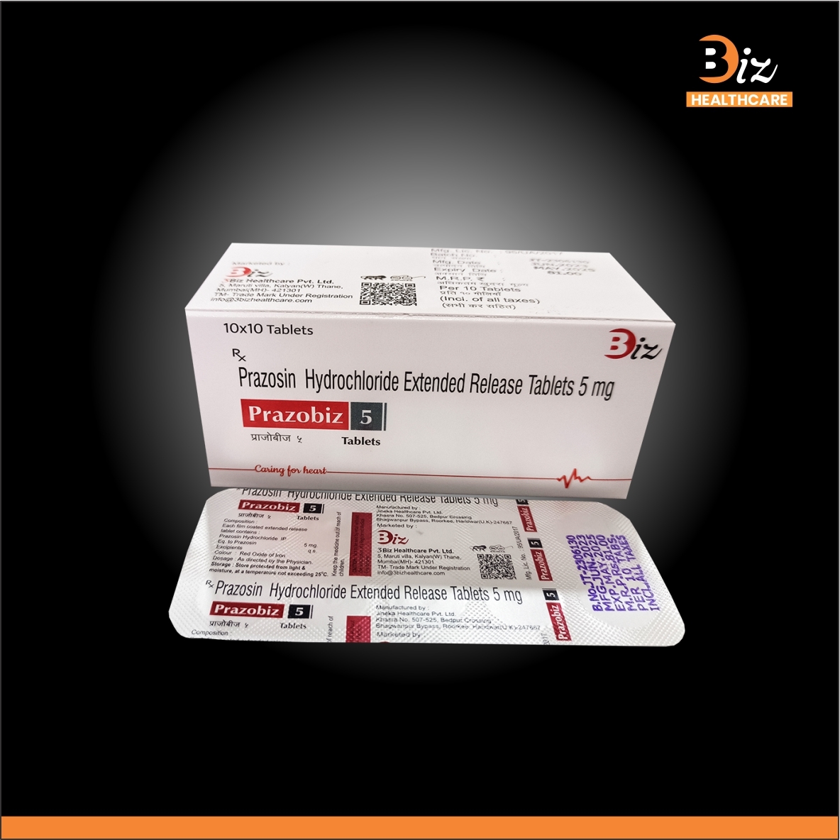 Prazocin 5mg - Ingredients: Prazosin Hydrochloride