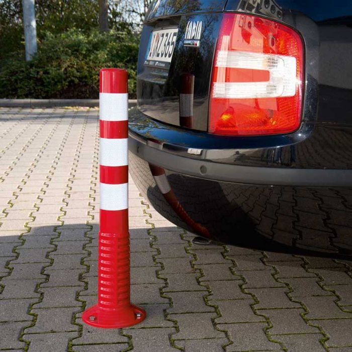 Tabular Post - Polyurethane Material, Red-white Color | Highly Flexible, Shock Resistant, Uv Stabilized With Reflective Sheeting