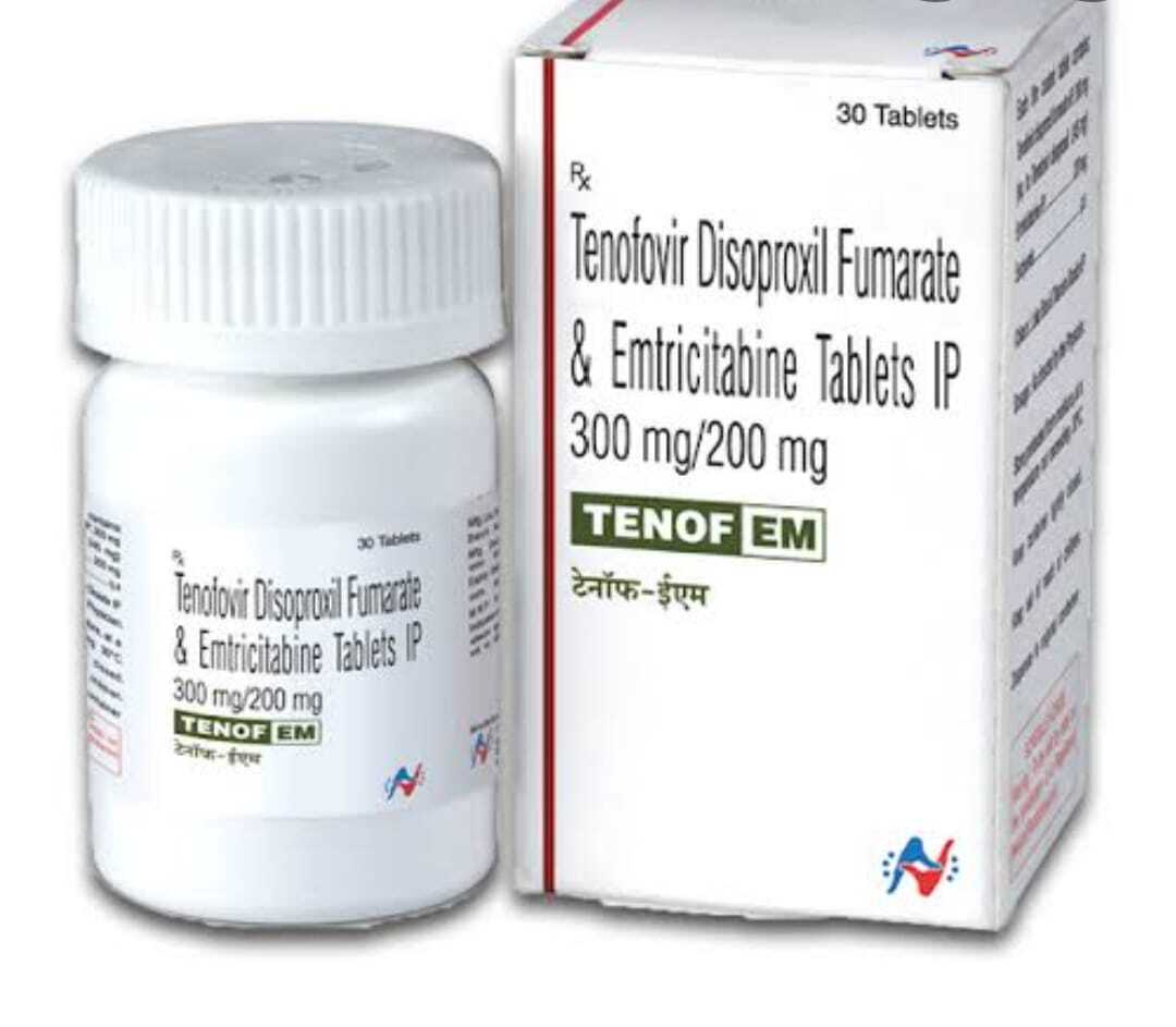 Tenof Em Tablet - 300mg Tenofovir Disoproxil Fumarate & 200mg Emtricitabine | Prescription Medication For Hiv Treatment, 30 Tablets, Dry Storage