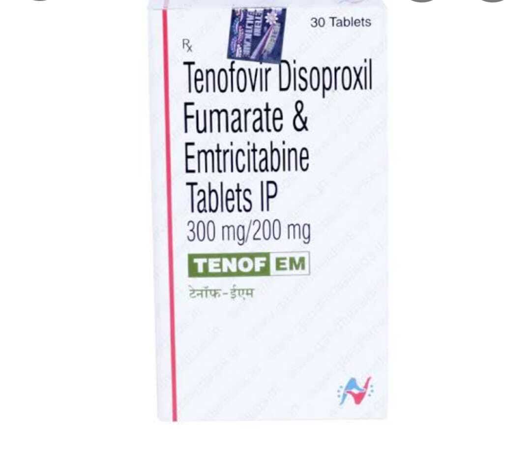 Tenof Em Tablet - 300mg Tenofovir Disoproxil Fumarate & 200mg Emtricitabine | Prescription Medication For Hiv Treatment, 30 Tablets, Dry Storage