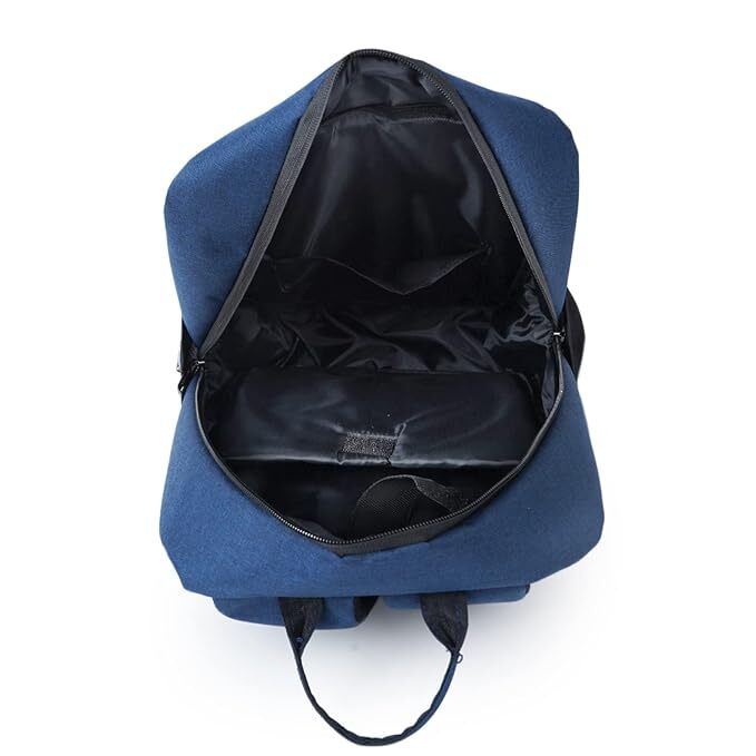 College Plain Bag - Canvas, 18x12.5x5.5 Inches | Black & Blue, Padded Laptop Compartment For 15.6-inch Device, All-day Comfort Straps