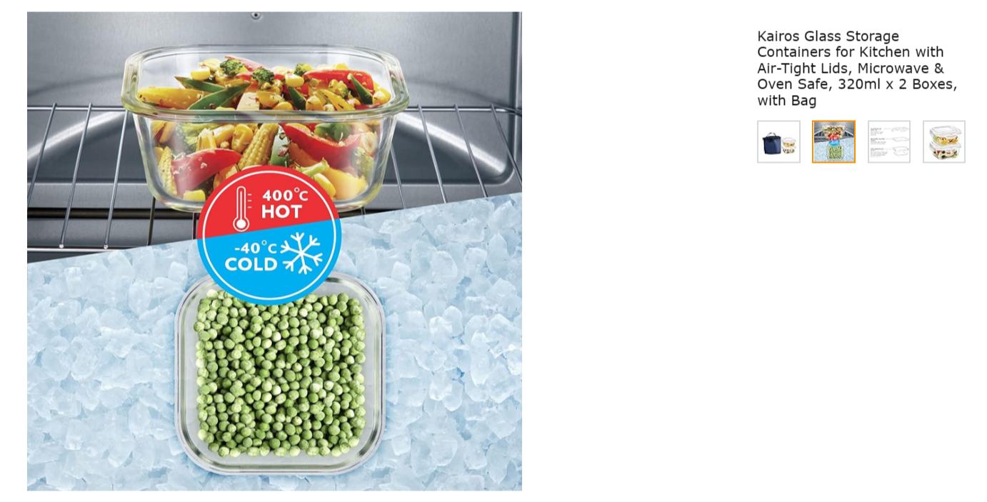 Kairos Glass Storage Containers For Kitchen With Air-tight Lids