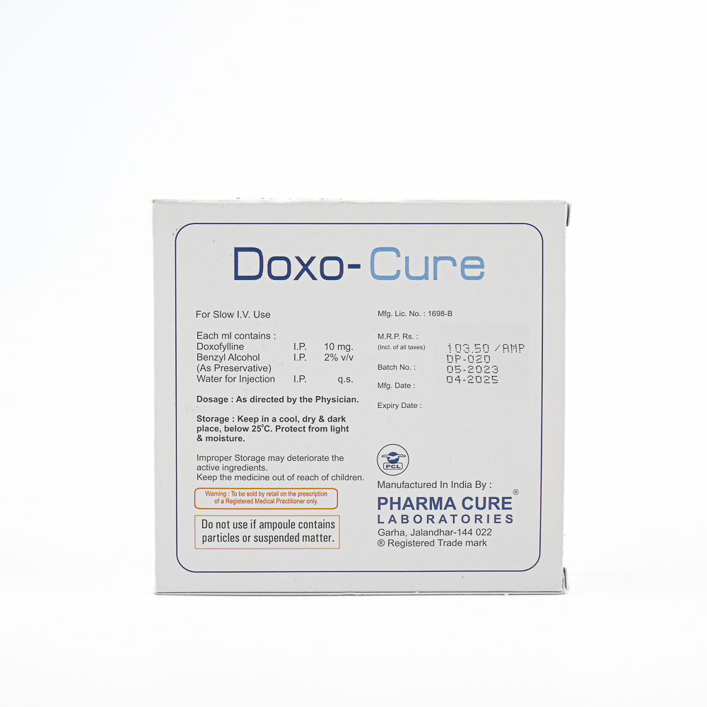 Doxofylline Injection - 5 X 10 Ml Ampoule | Liquid Formulation For Effective Asthma And Copd Management