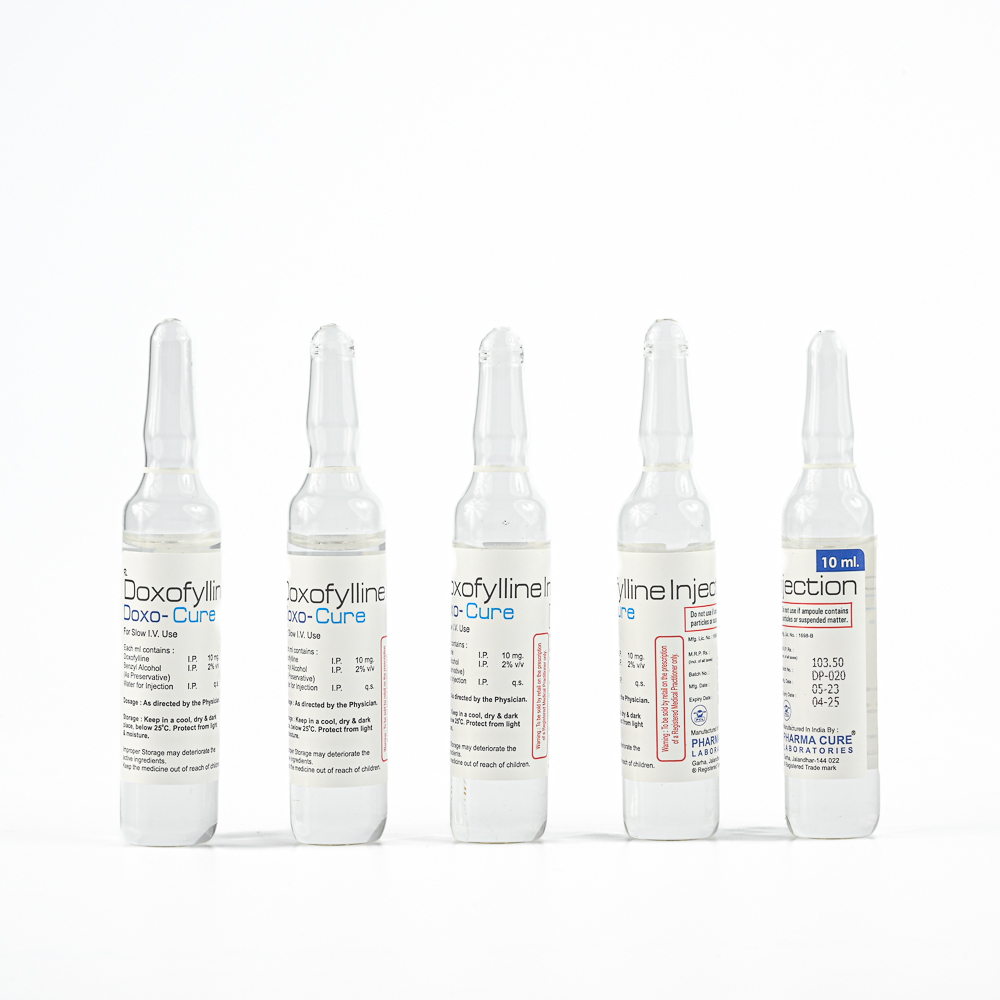 Doxofylline Injection - 5 X 10 Ml Ampoule | Liquid Formulation For Effective Asthma And Copd Management