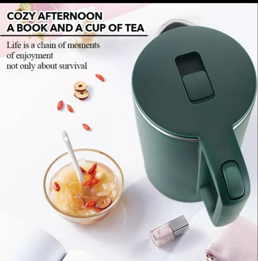 Kairos Electric Kettle - Stainless Steel, 20x15x25 Cm, Black | 1.8l Capacity, Auto Shut-off, Cordless, Easy Clean, Stylish Design, Wide Mouth