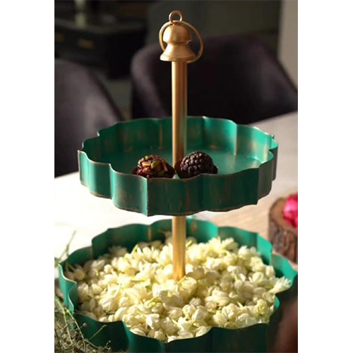 Brass Urli and Desert Stand - Durable Metal Design | Indian Regional Style, Hinduism Theme, Crafted from Premium Brass