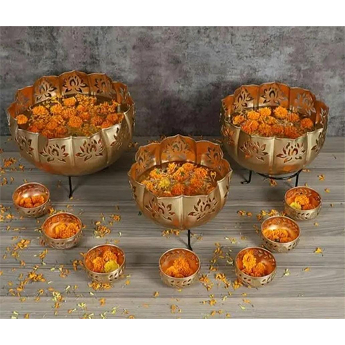 Brass Urli Set - Durable Indian Religious Decor | Polished Brass Finish, Elegant Craftsmanship