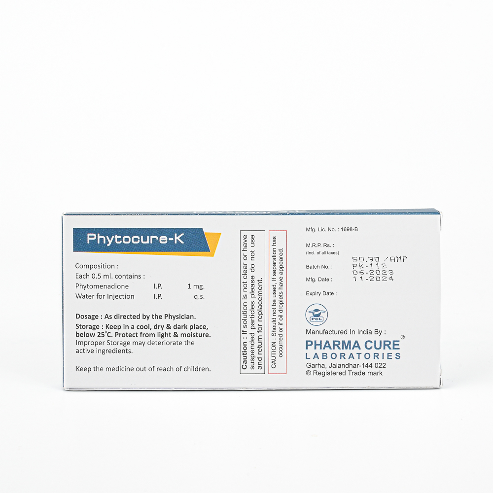 Vitamin K Phytomenadione Injection Keep In A Cool & Dry Place