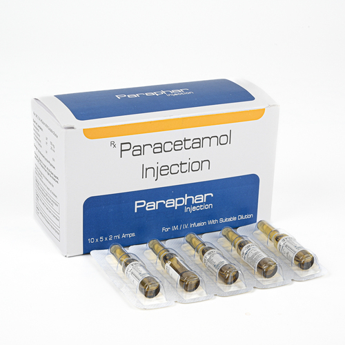 पैरासिटामोल इंजेक्शन - 2ml और 3ml पैक साइज | मध्यम दर्द निवारक और बुखार कम करने के लिए तरल फॉर्मूलेशन