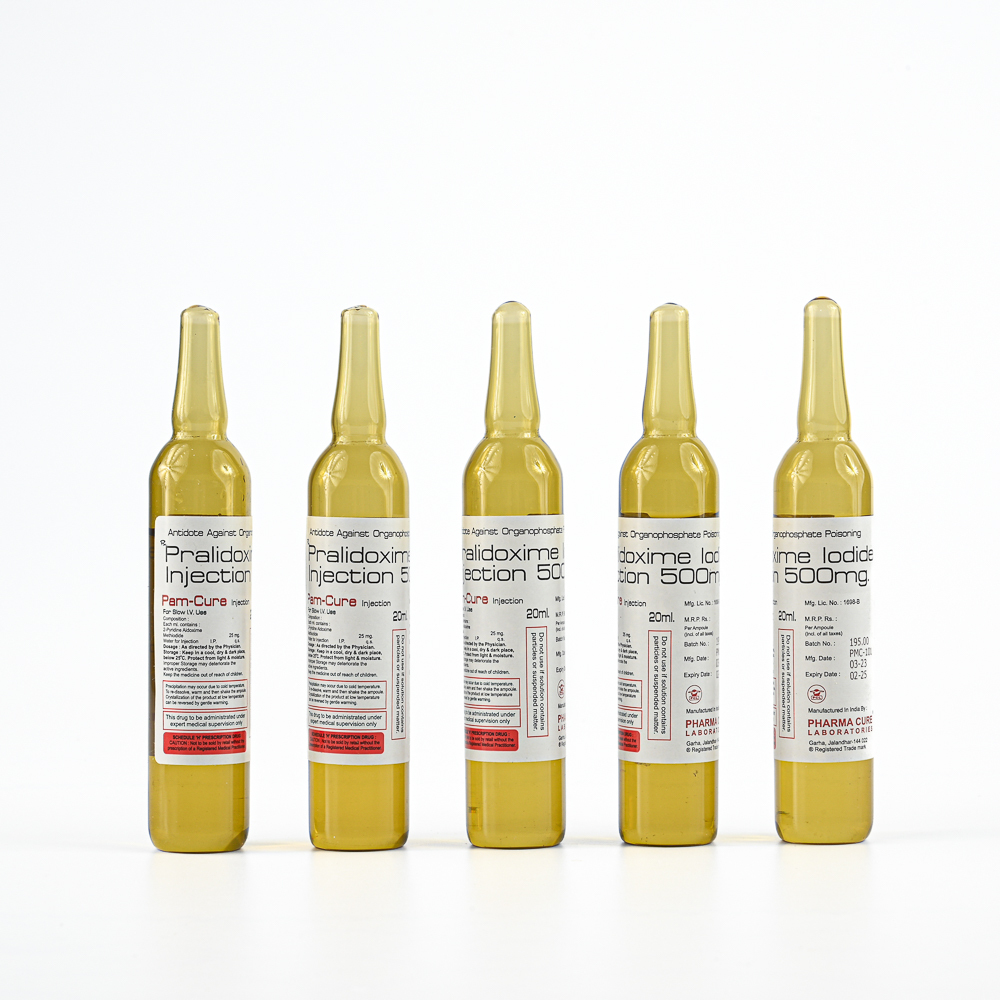 Pralidoxime Iodide Injection - 500mg Liquid Formulation | Emergency Antidote For Organophosphate Poisoning, Supports Respiratory Function