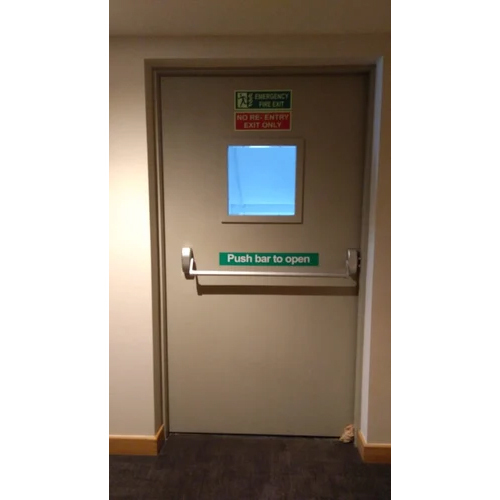 Industrial Fire Resistant Door - Stainless Steel, Silver Color | Designed for Industrial Applications with Durable Screen Netting