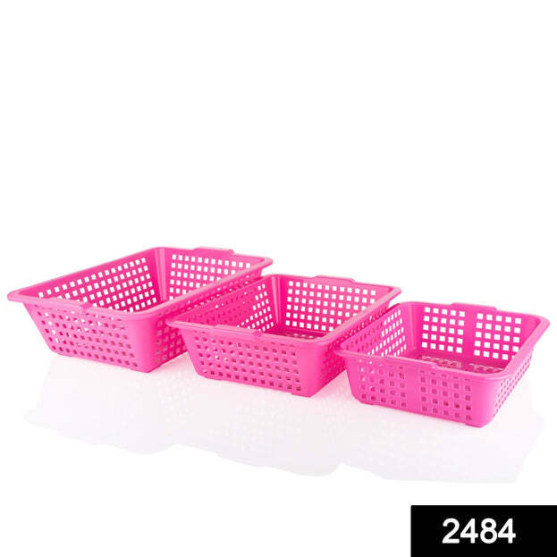 Plastic Multiple Size Cane Fruit Baskets (3 Size Large Medium Small) (2484)