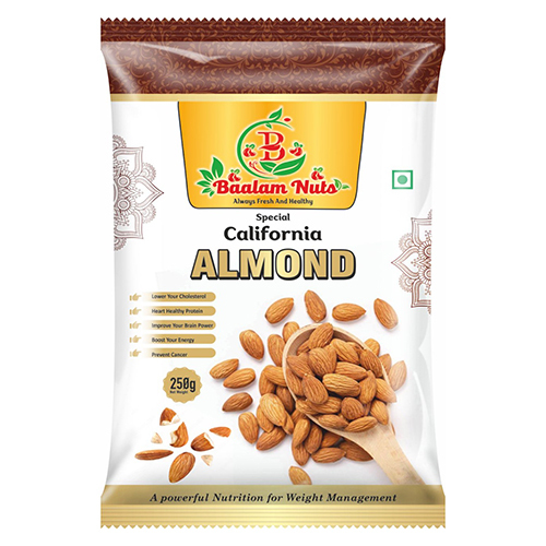 Brown And White Almond Packaging Pouch