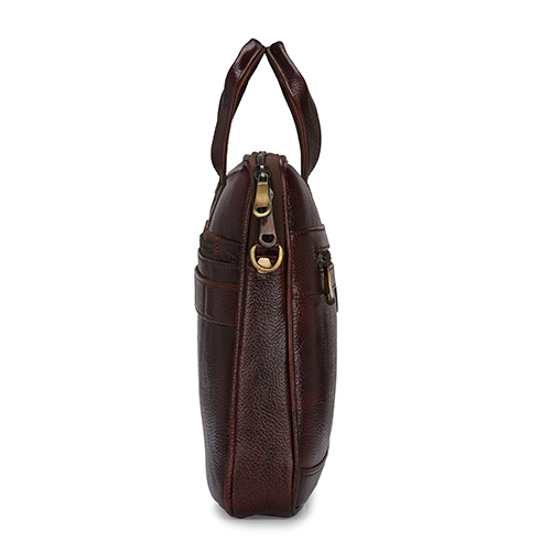Xgeorgians Genuine Leather Laptop Bag - 16x11x2 Inches | Waterproof, Lightweight, Adjustable Crossbody Strap, Lifetime Warranty