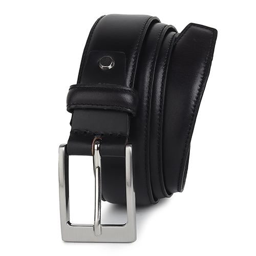 Xgeorgians Genuine Leather Profile Belt For Men - Full Grain Leather Durable Curved Metal Buckle Versatile For Formal & Casual Wear