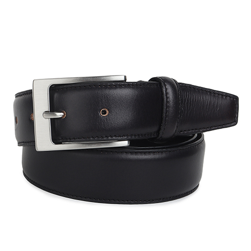 Xgeorgians Genuine Leather Profile Belt For Men - Full Grain Leather Durable Curved Metal Buckle Versatile For Formal & Casual Wear