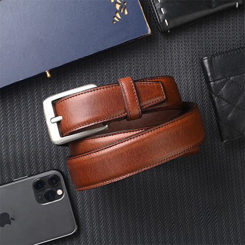 Xgeorgians Genuine Leather Belt - 100% Full-grain Leather , Durable Rust-resistant Metal Buckle, Exceptional Comfort For Everyday Wear
