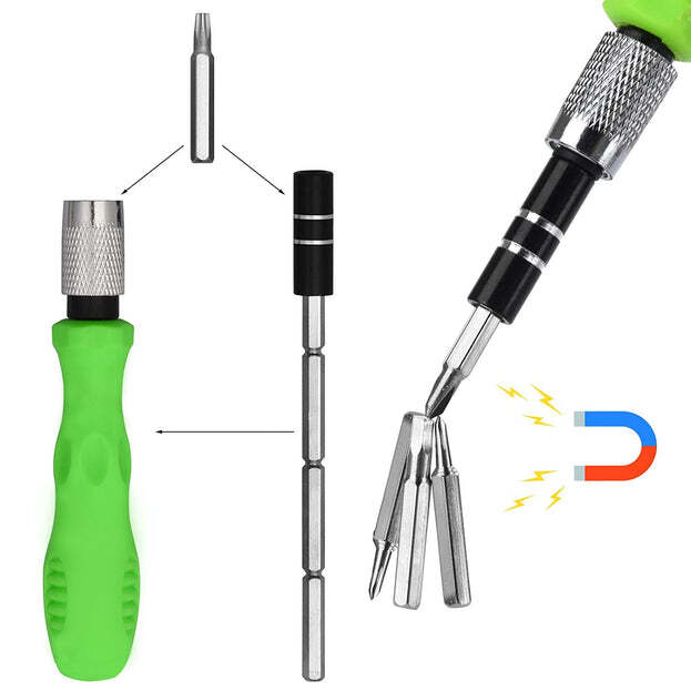 32 In 1 Mini Screwdriver Bits Set With Magnetic Flexible Extension Rod (1557)