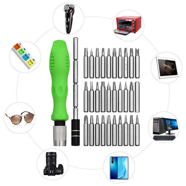 32 In 1 Mini Screwdriver Bits Set With Magnetic Flexible Extension Rod (1557)