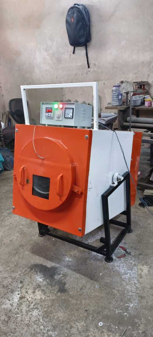 Roasting Machine - Stainless Steel, 36/48/52 Inch Dimensions, White & Orange | Semi-automatic, 220 Volt Power, 50 Kg/hr Production Capacity, 1 Year Warranty
