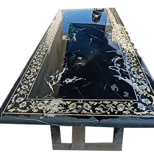 Black Dining Table - Veneer Material, Antique Design | Hotel Furniture, Indoor Use, Machine-Cut Artwork, Non-Foldable, Inflatable, Warranty Included