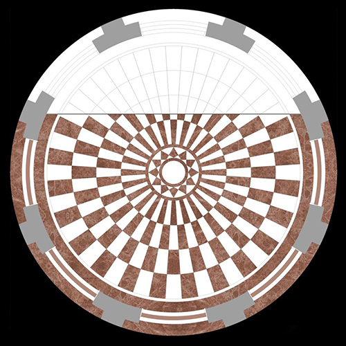 Luxury Inlay Table - Wood with Mother of Pearl and Exotic Inlays | Unique Antique Design, Machine-Made Precision, Indoor Use, Durable Craftsmanship, Circular Shape