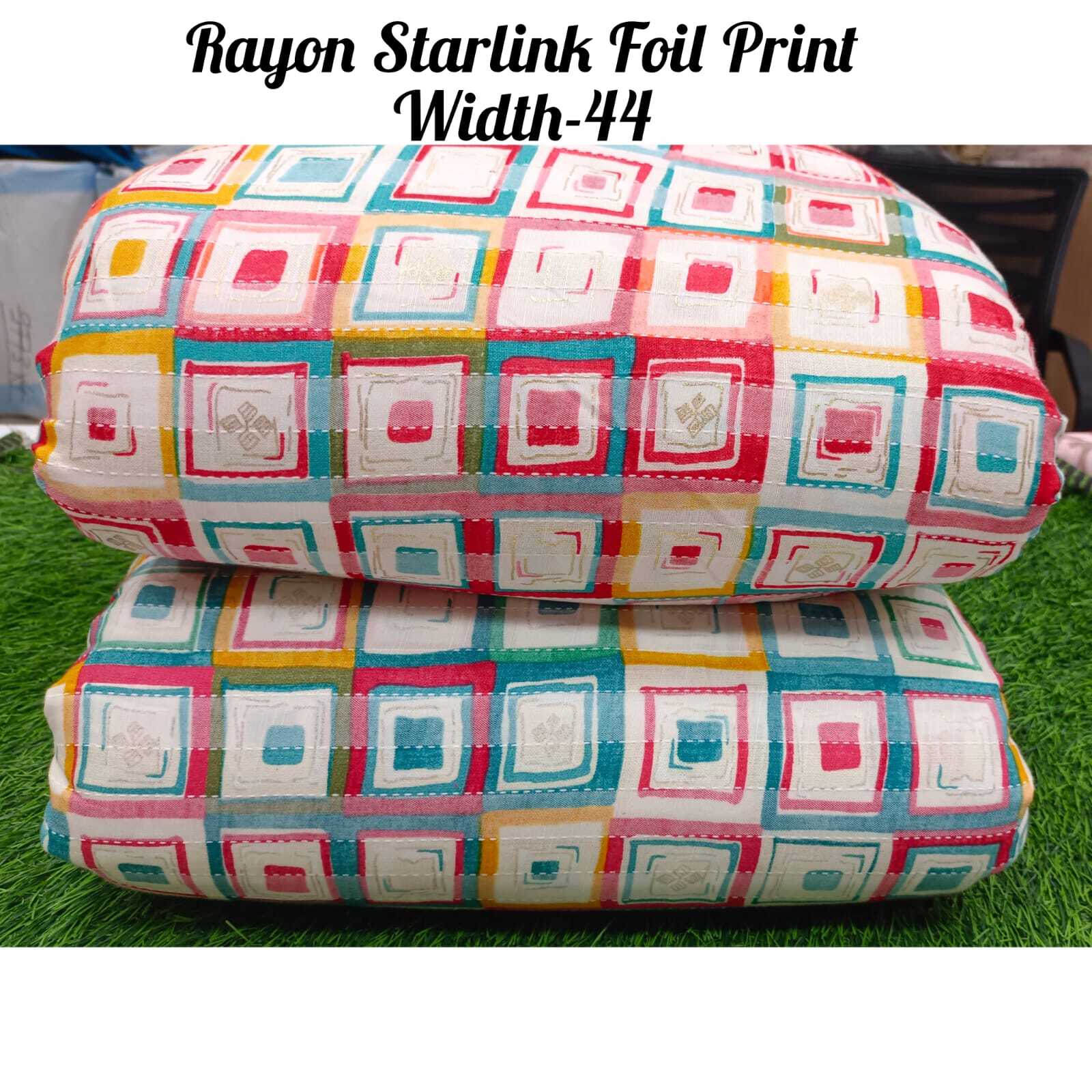 Rayon Starlink Foil Print - 44 Meter Width, All Colors Available | Designed For Women's Indian Wear, Printed Pattern, Rayon Material