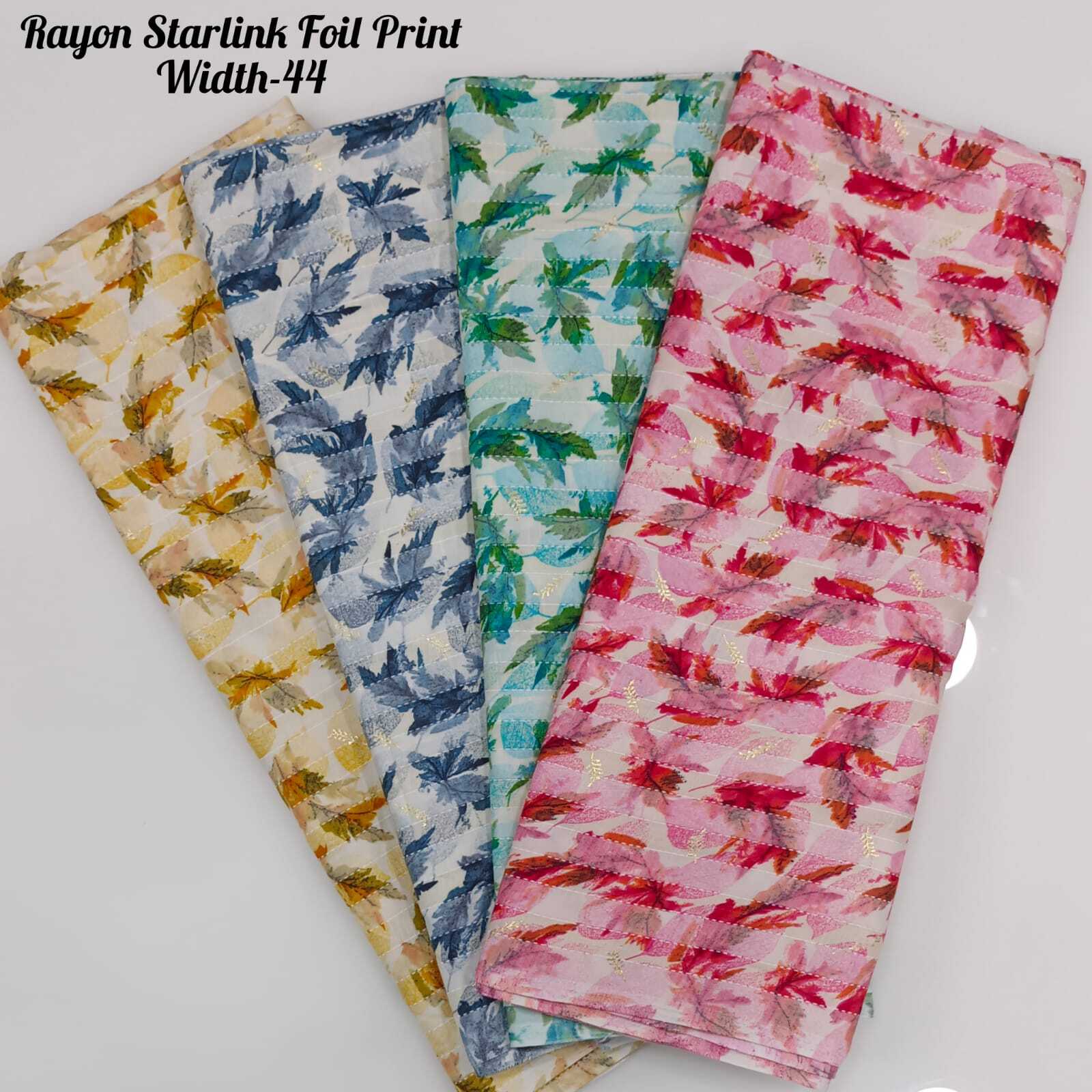 Rayon Starlink Foil Print - 44" Width, All Colors Available, Ideal For Women's Indian Wear