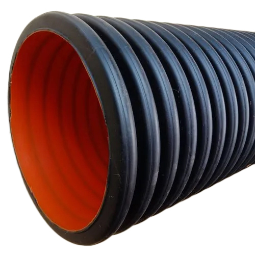 Double Wall Corrugated HDPE Pipe - 200mm Diameter | Round Shape, Industrial Application, Available in Different Thicknesses, Warranty Included