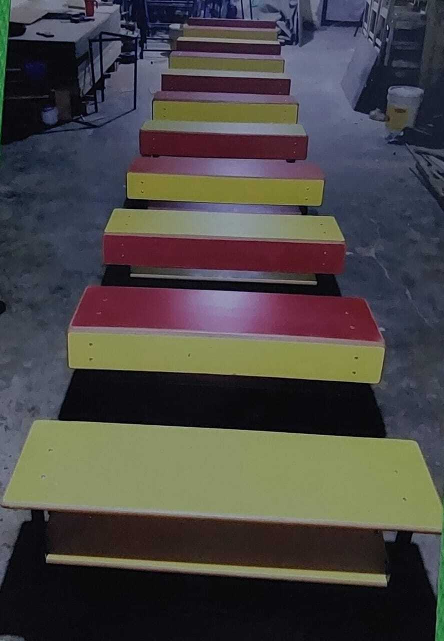 School Desk - Wooden & Metal, 45"x29"x30" Inch , Multi-color, Easy To Clean, Eco-friendly, Indian Style Design