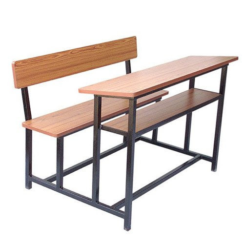 School Desk - Wooden & Metal, 45"x29"x30" Inch , Multi-color, Easy To Clean, Eco-friendly, Indian Style Design