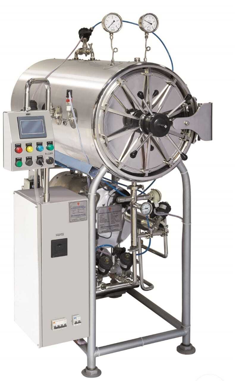 Automatic Horizontal Cylindrical Autoclave - 248 Litre Capacity, Stainless Steel Construction | Fully Automatic, Advanced Scada Software With Real-time Monitoring