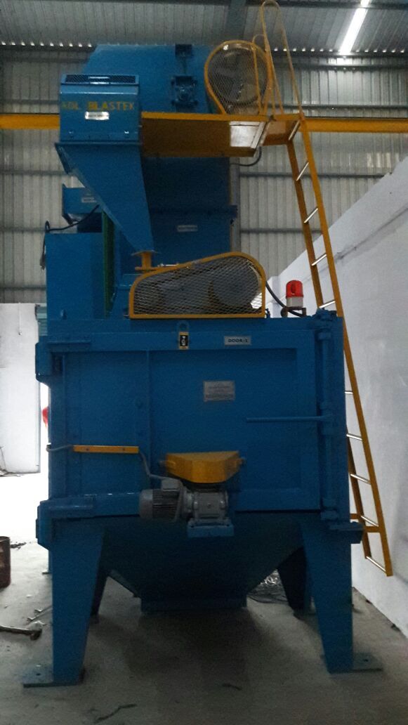 Dark Blue Turn Table Shot Blasting Machine
