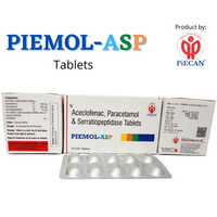 ऐसक्लोफेनाक पेरासिटामोल और सेरासियोपेप्टिडेस टैबलेट - सामान्य दवाएं