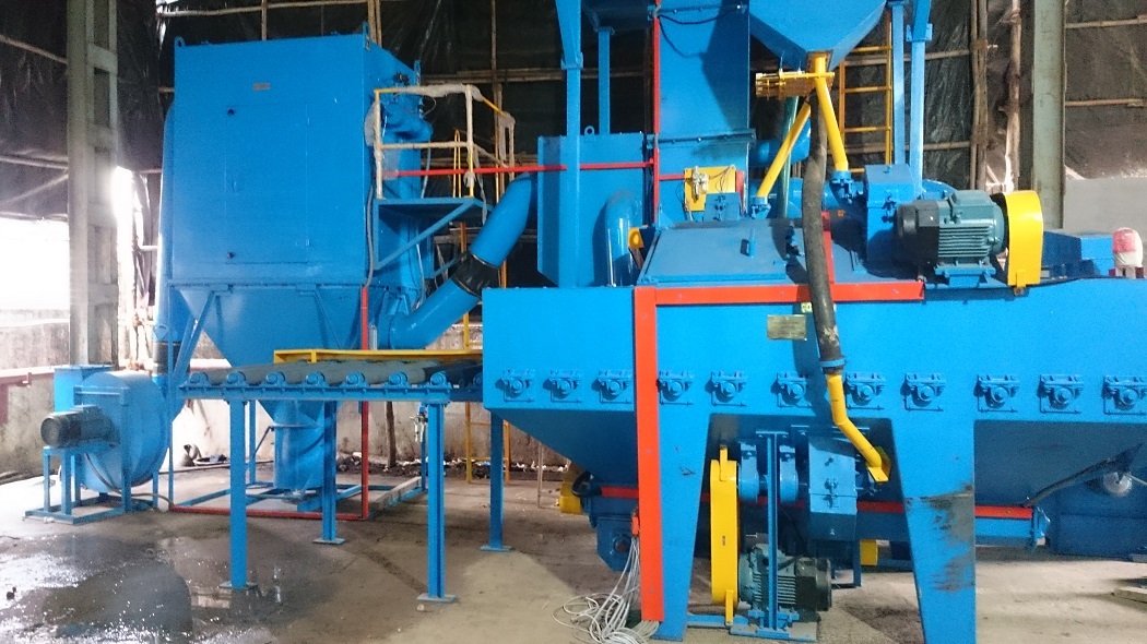 Dark Blue Plate Shot Blasting Machine