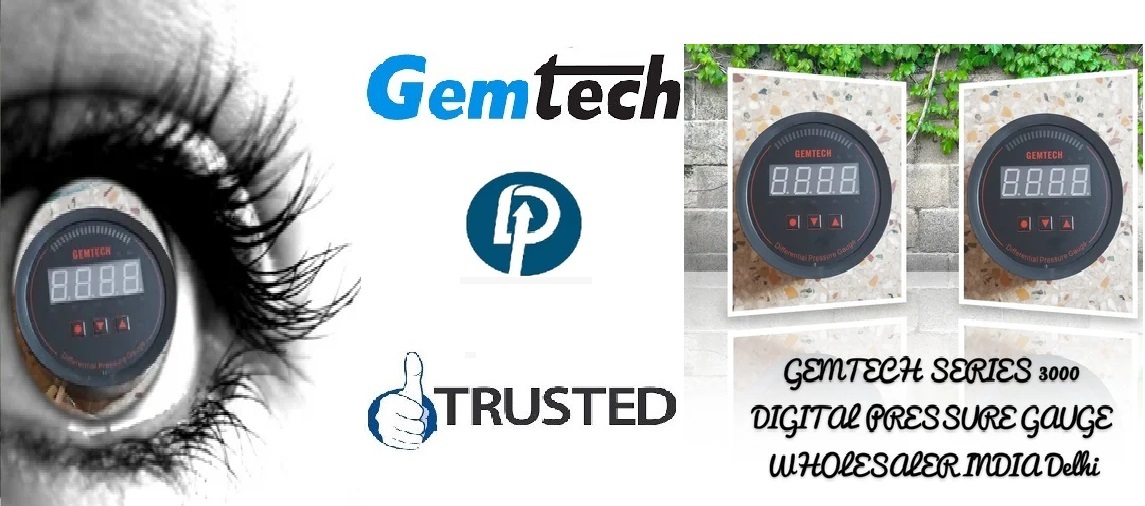 Gemtech Series 3000 Digital Pressure Gauge Range 60-0-60 Pascal - Accuracy: A 1%fs