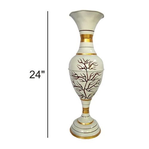 Glossy Finish Metal Flower Vase - High Quality Metal, Various Heights & Diameters | Antique Effect, Sturdy Design, Perfect For Home Decor & Gifting