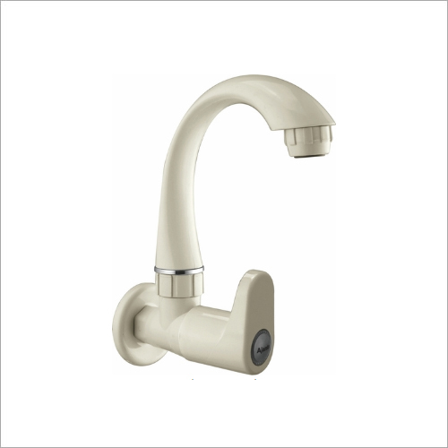 Plastic Mini Sink Cock - Polypropylene Thermoplastic, Oval Shape, Satin Finish, Glossy White Surface | Durable, Low Maintenance, High Impact Strength