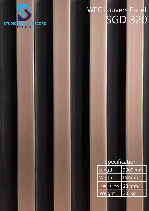 Wpc Louvered Panels Black Background - Color: More Than 50 Designs Available