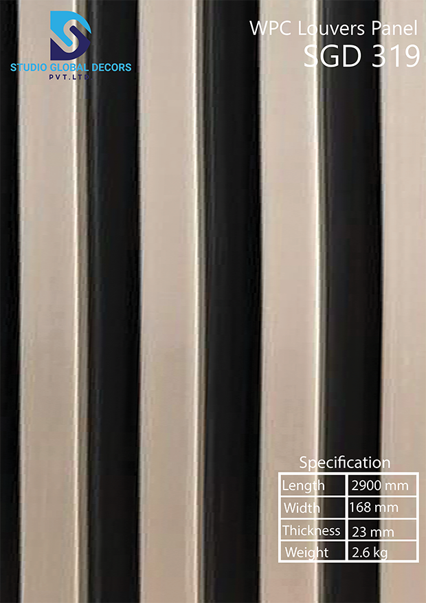 Wpc Louvered Panels Black Background - Color: More Than 50 Designs Available